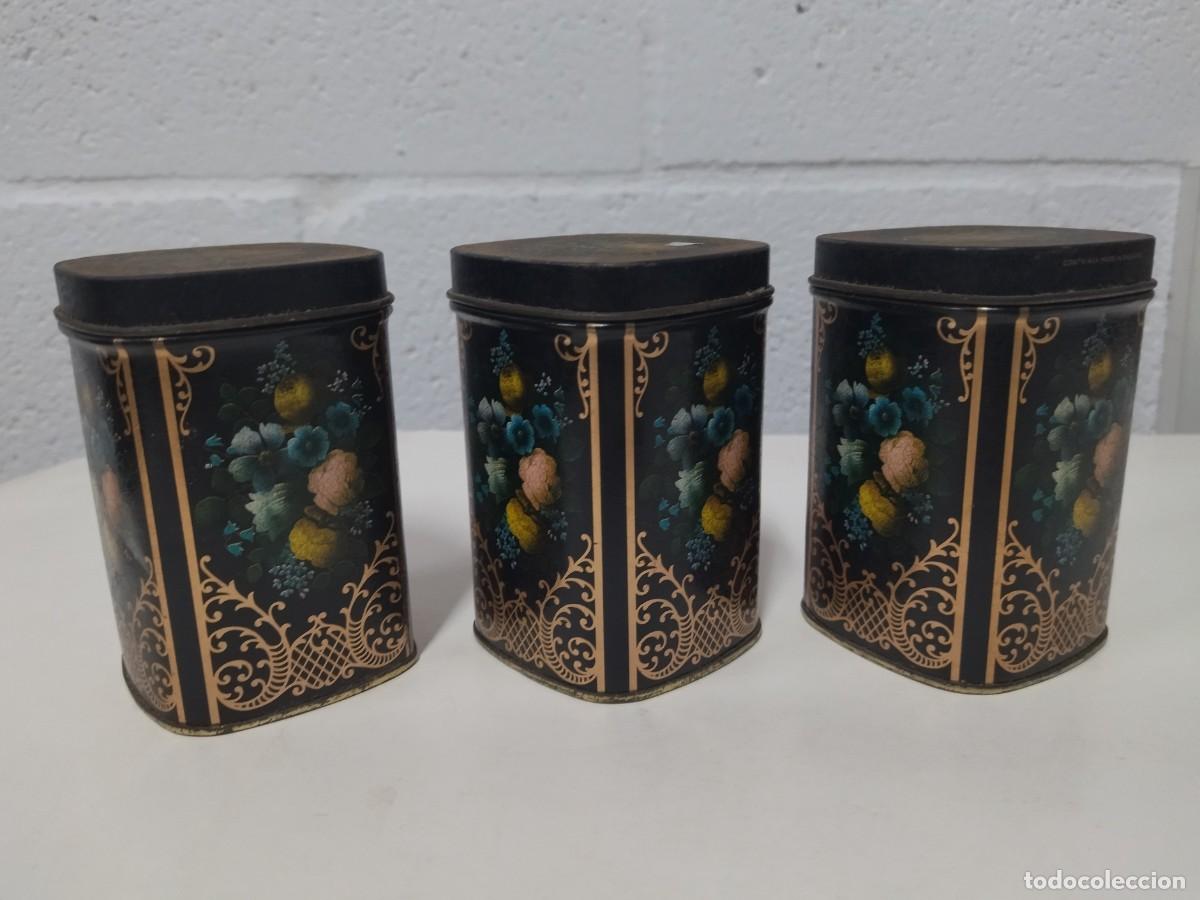 Antig&uuml;edades: Latas de t&eacute; Inglaterra conjunto de tres. - Foto 5
