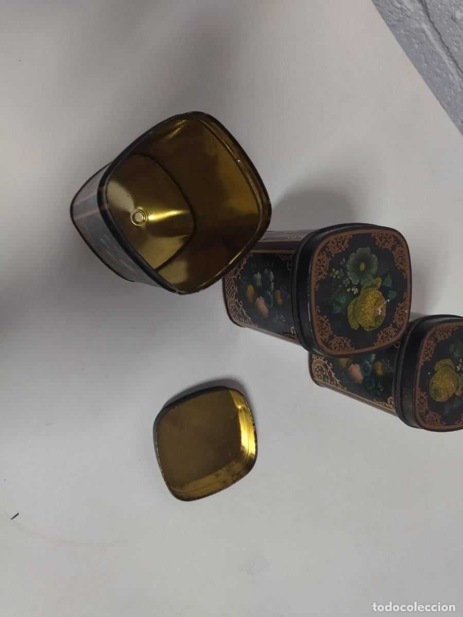 Antig&uuml;edades: Latas de t&eacute; Inglaterra conjunto de tres. - Foto 6