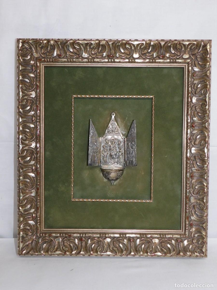 Antig&uuml;edades: BENDITERA DE PLATA TRIPTICO - Foto 2