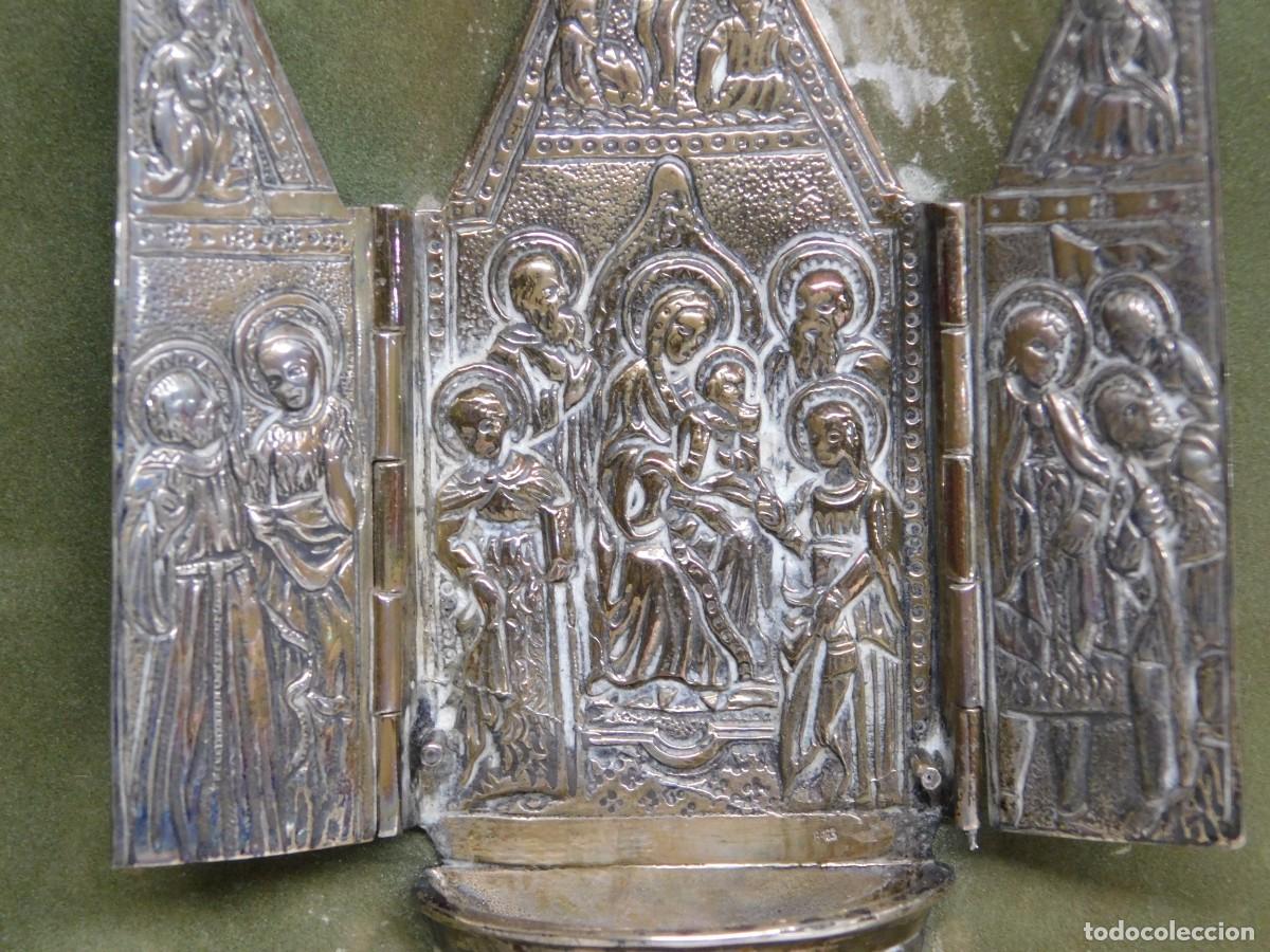Antig&uuml;edades: BENDITERA DE PLATA TRIPTICO - Foto 4
