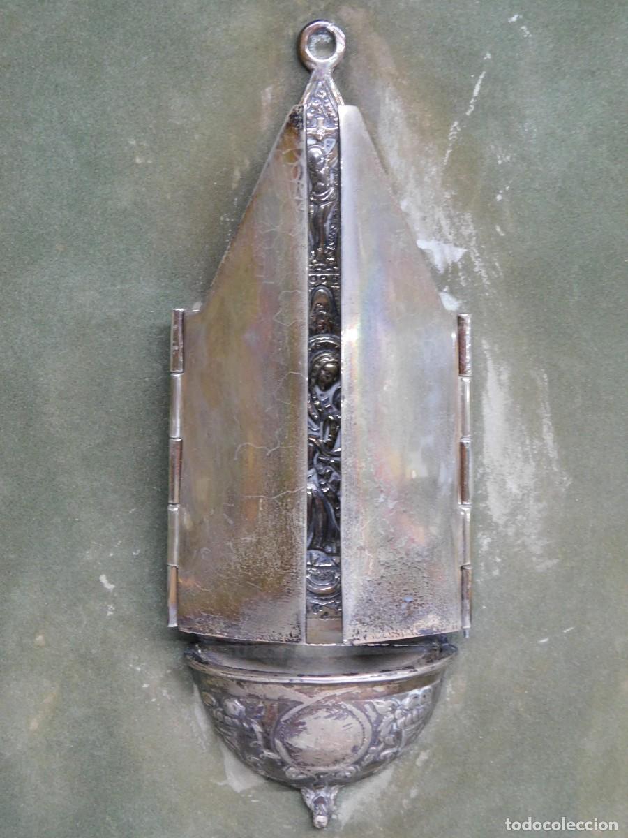 Antig&uuml;edades: BENDITERA DE PLATA TRIPTICO - Foto 9