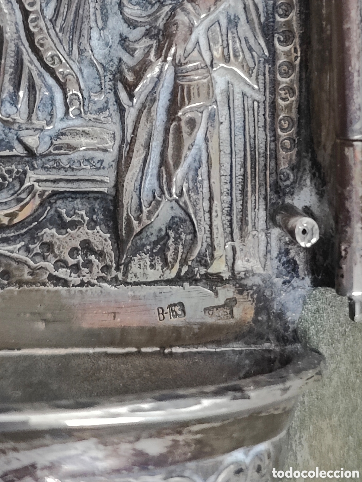Antig&uuml;edades: BENDITERA DE PLATA TRIPTICO - Foto 11