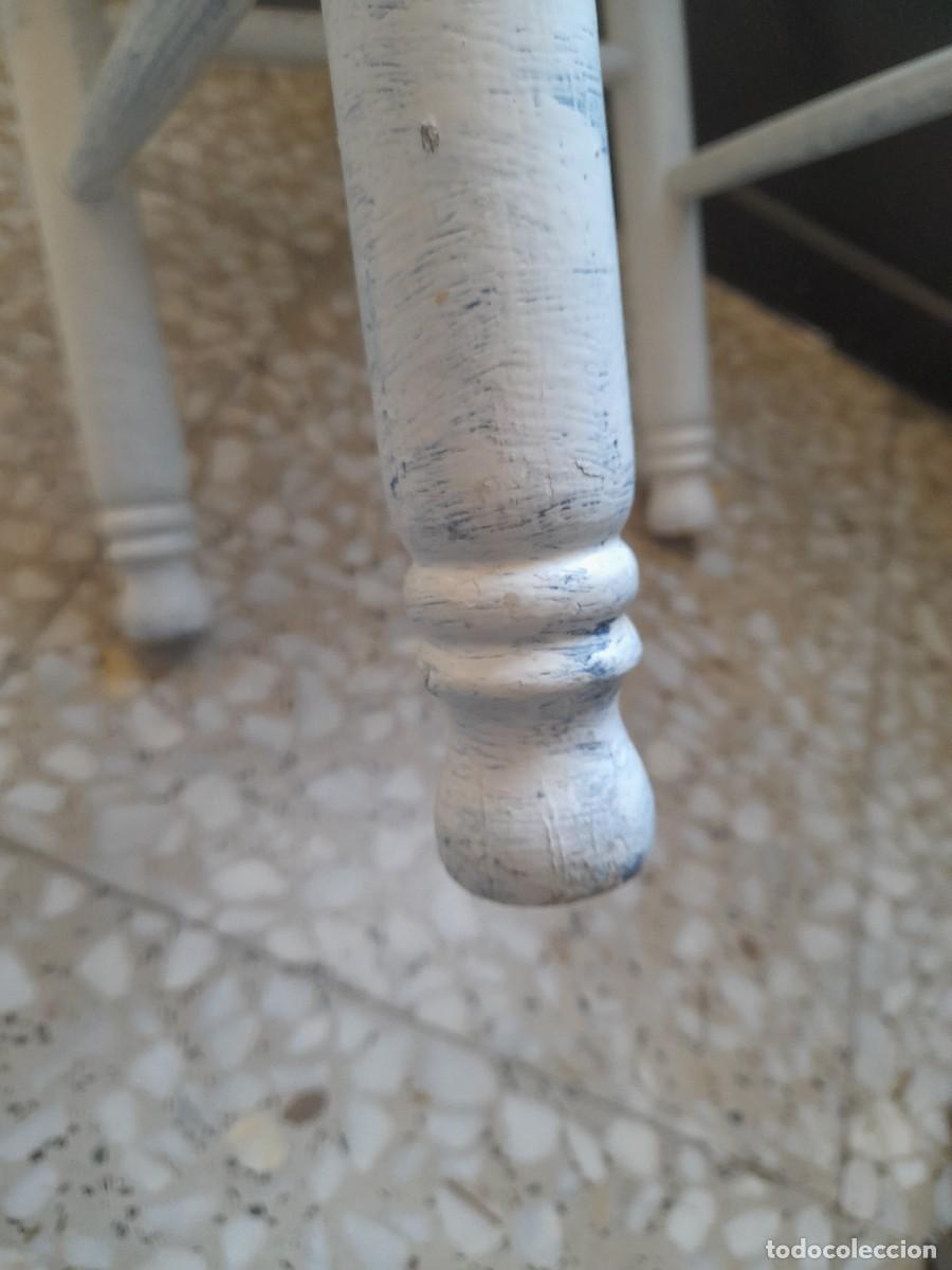 Antig&uuml;edades: Taburete silla de madera y anea para restaurar - Foto 4