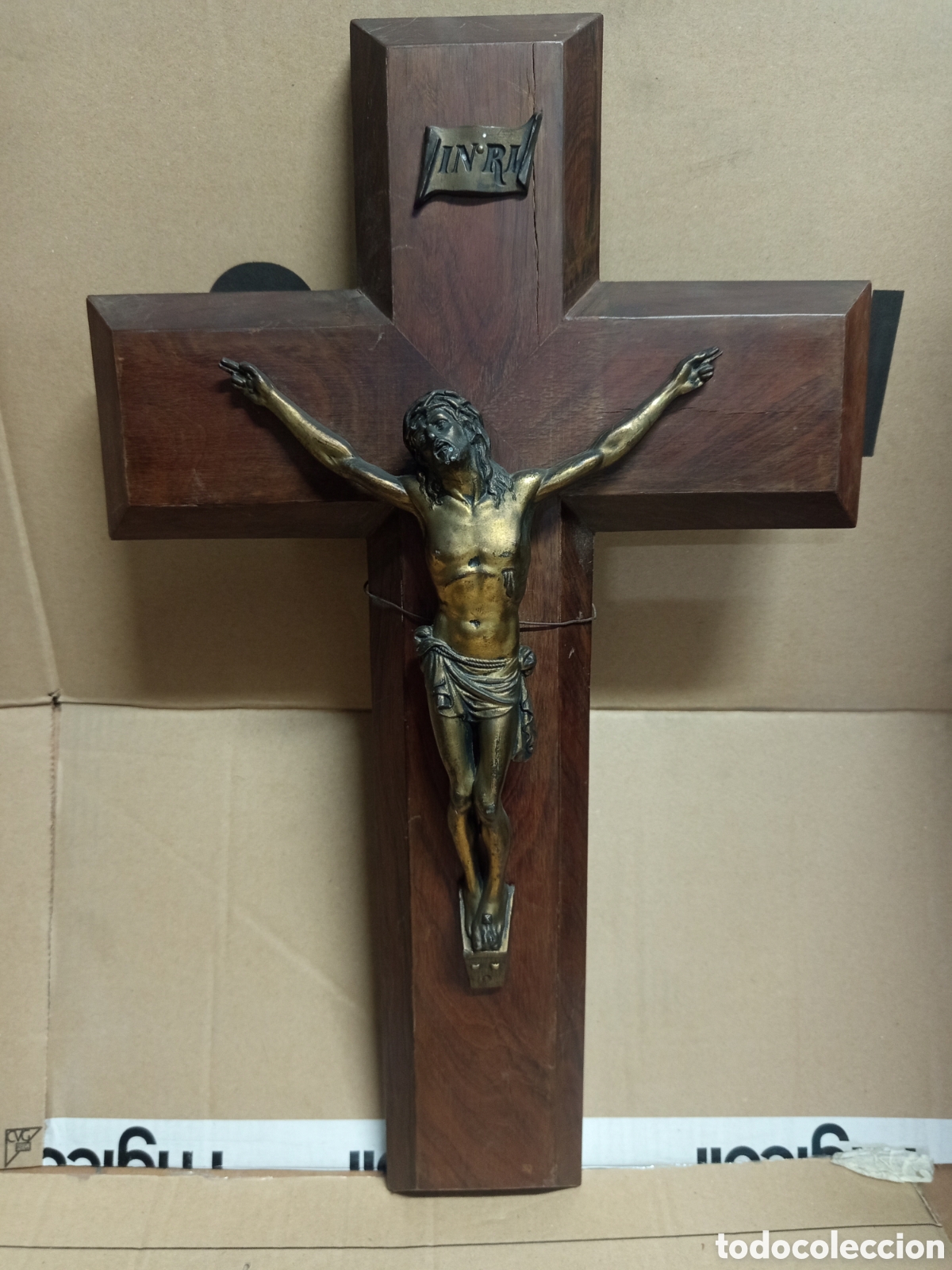 Antig&uuml;edades: Antiguo crucifijo grande - Foto 1