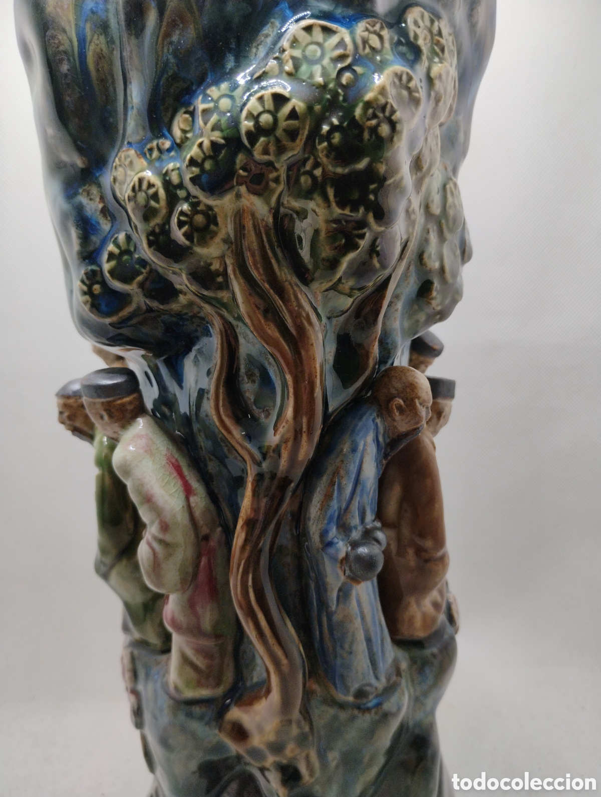 Antig&uuml;edades: Jarr&oacute;n Gres Esmaltado, con personajes chinos en relieve - Foto 10