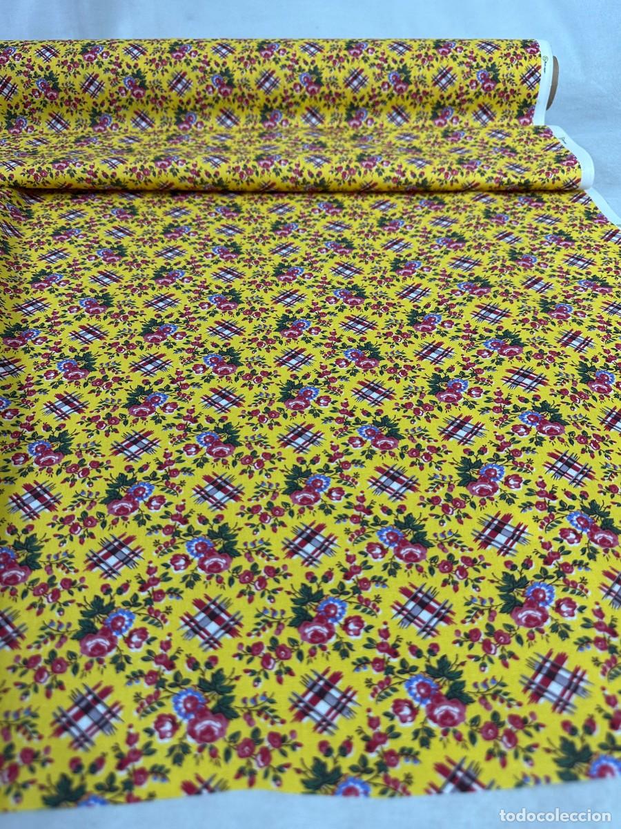 Antig&uuml;edades: Percal amarillo estampado - Foto 2