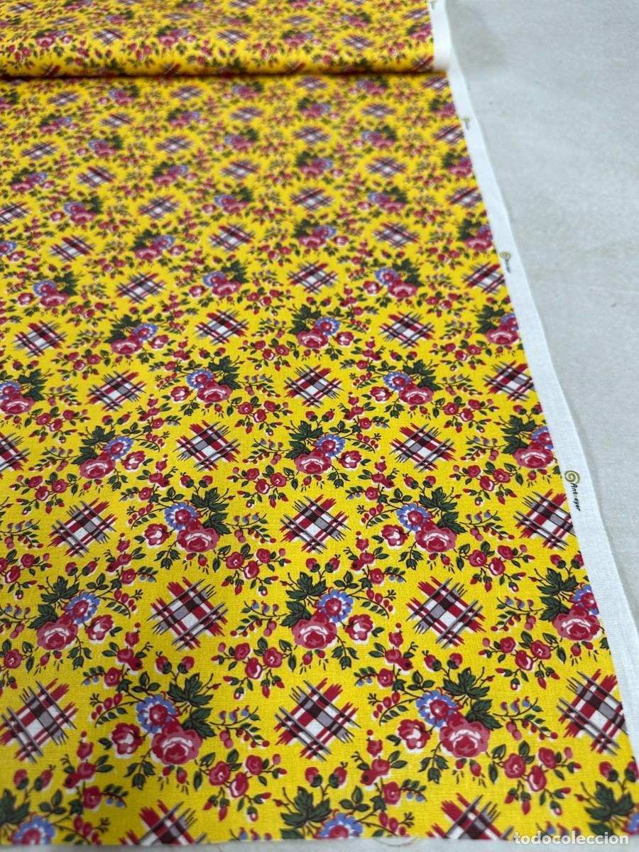 Antig&uuml;edades: Percal amarillo estampado - Foto 4