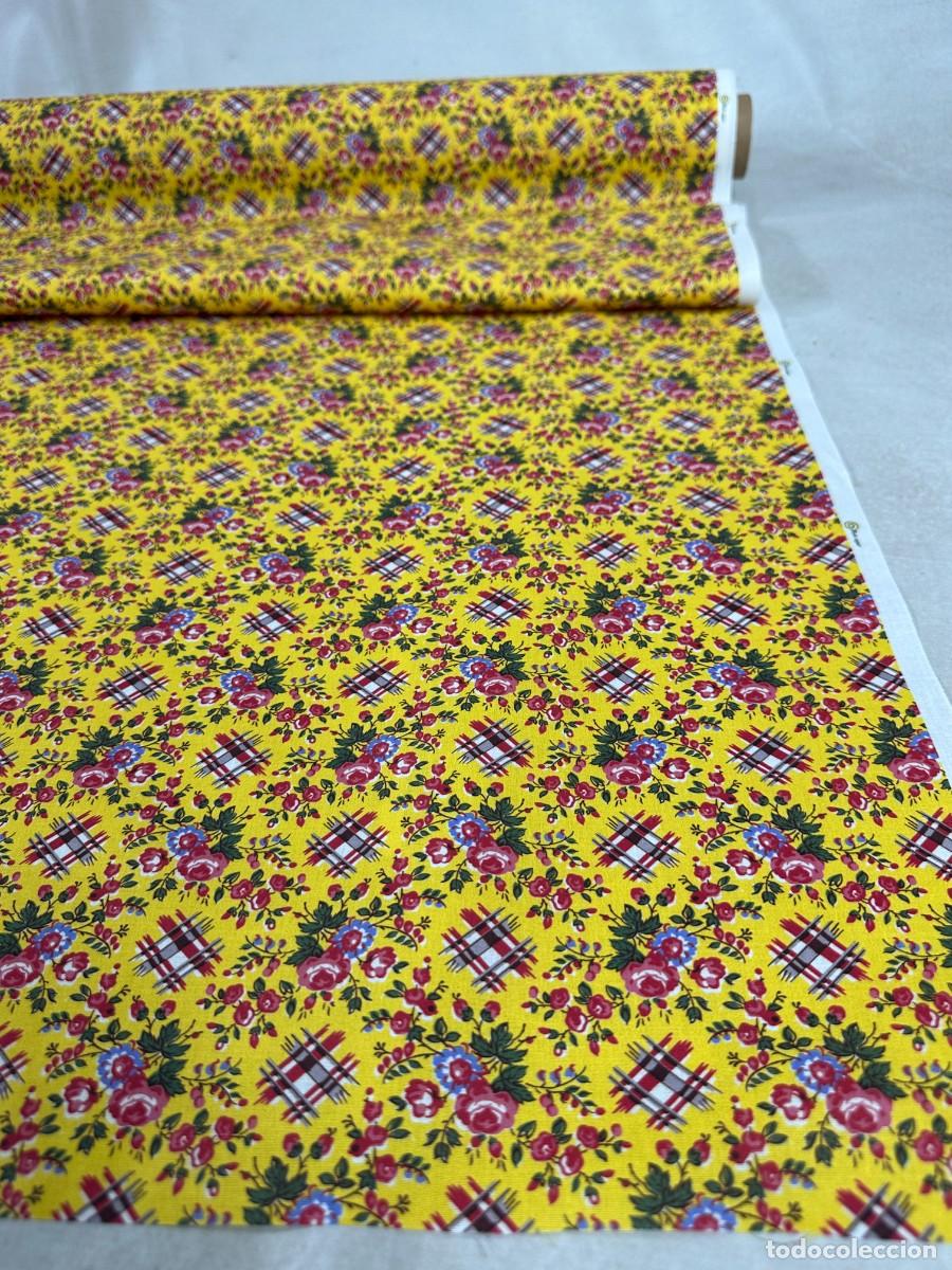 Antig&uuml;edades: Percal amarillo estampado - Foto 5
