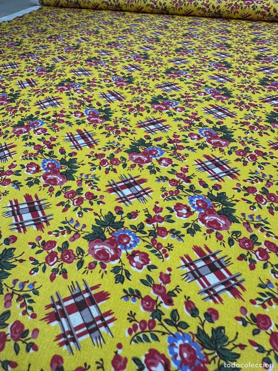 Antig&uuml;edades: Percal amarillo estampado - Foto 9