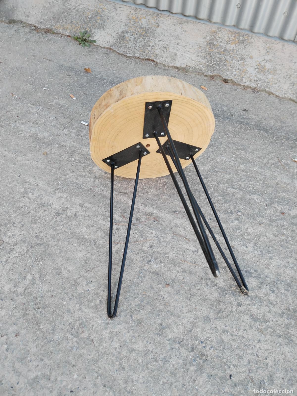 Antig&uuml;edades: mesa auxiliar tronco de madera - Foto 2