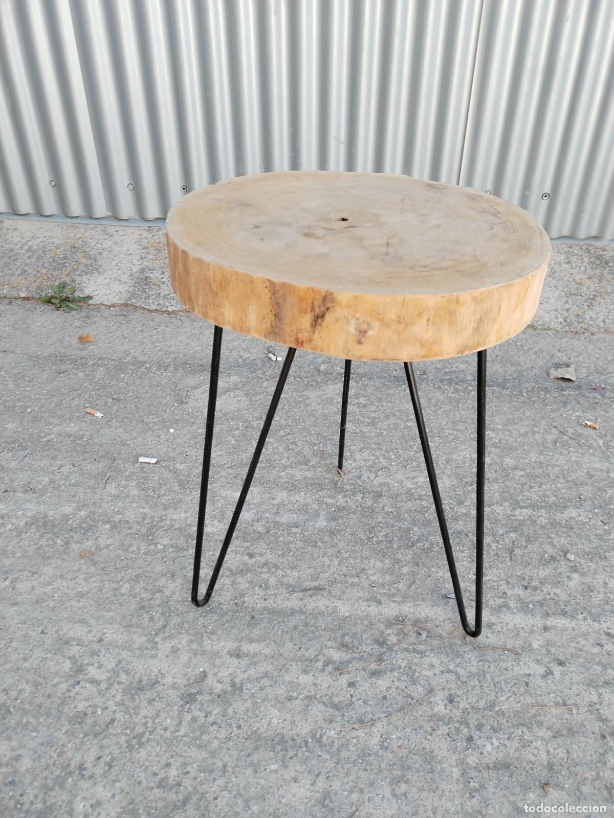 Antig&uuml;edades: mesa auxiliar tronco de madera - Foto 1