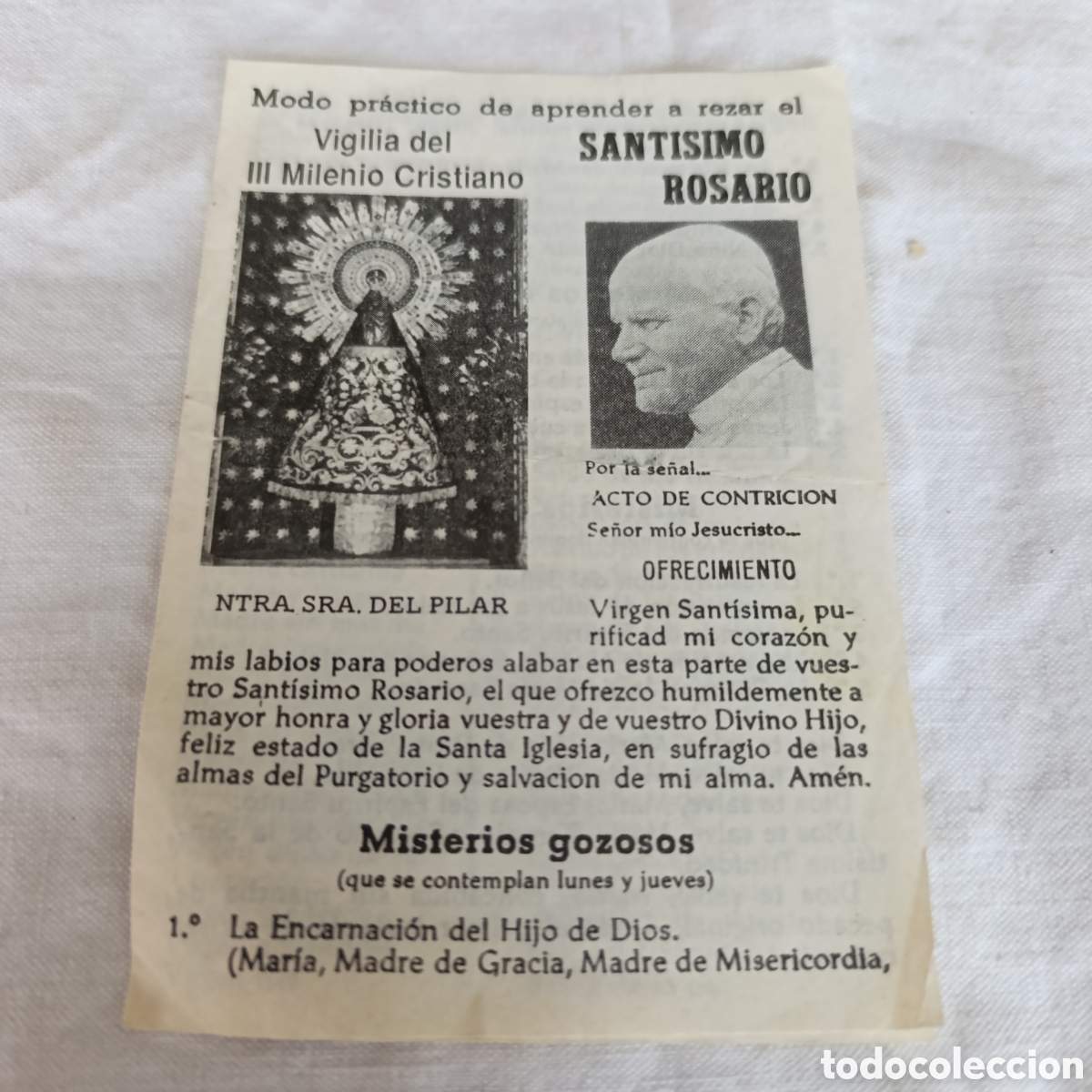 Antig&uuml;edades: DIPTICO MODO PR&Aacute;CTICO APRENDER A REZAR EL ROSARIO. - Foto 1