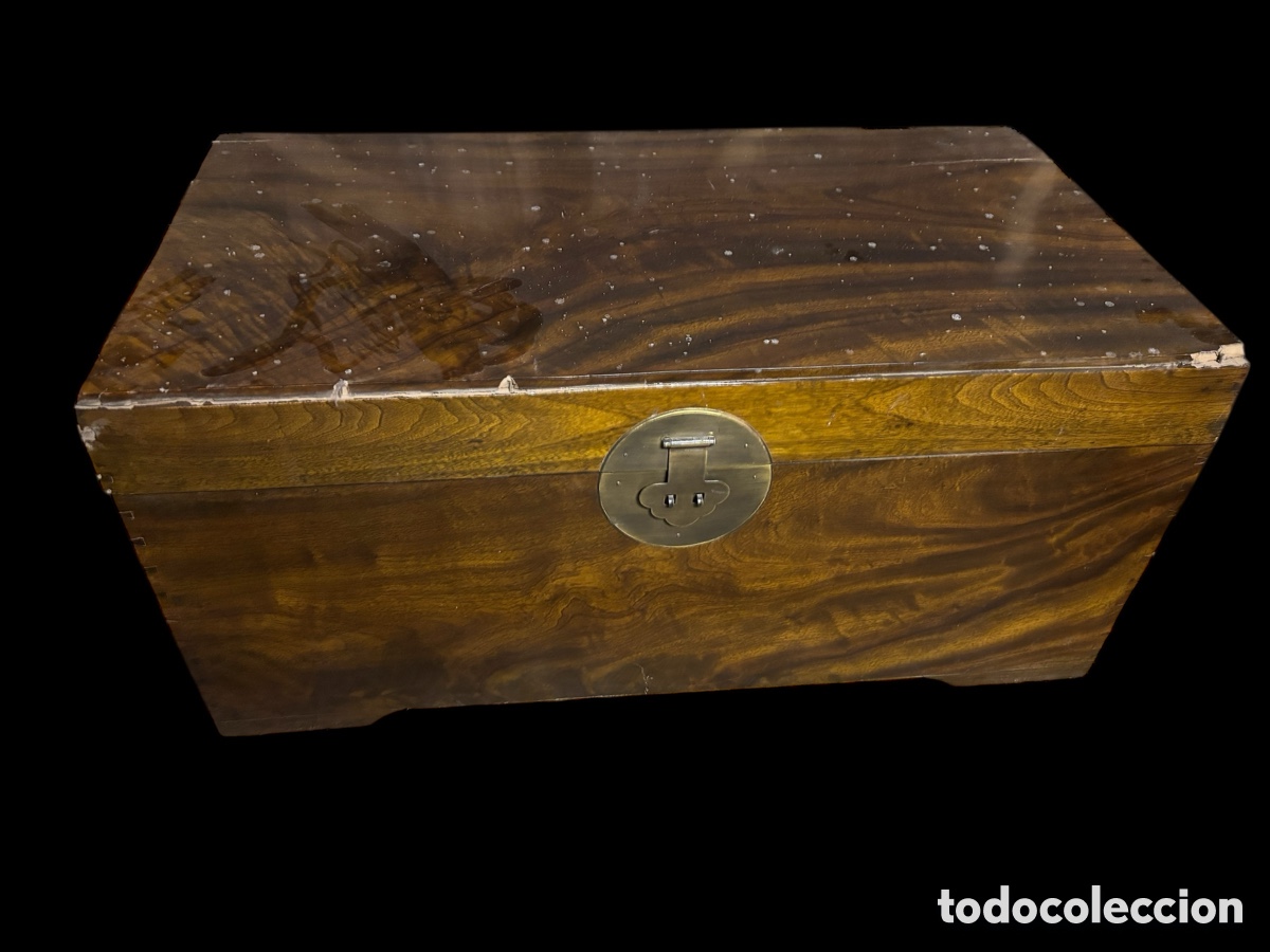 Antig&uuml;edades: Ba&uacute;l de alcanfor siglo XX - Foto 1