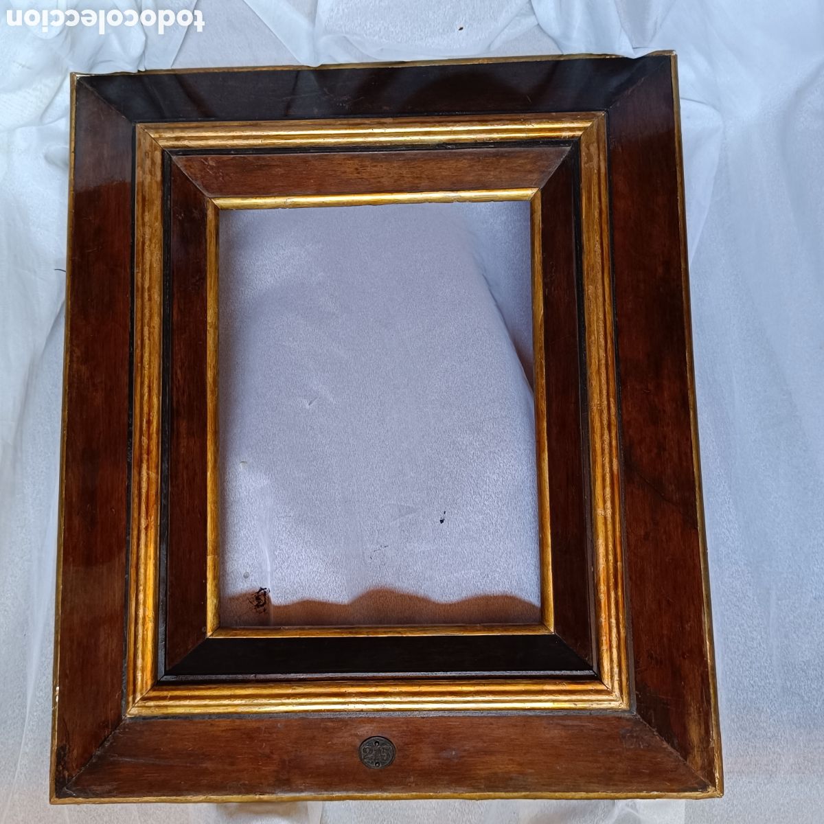 Antig&uuml;edades: Muy Antiguo marco madera dorado y marr&oacute;n - Foto 2
