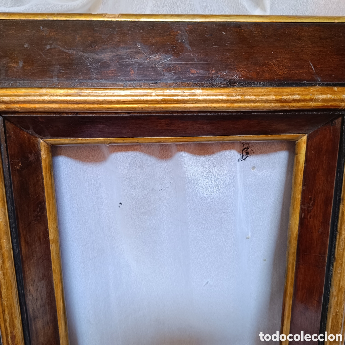 Antig&uuml;edades: Muy Antiguo marco madera dorado y marr&oacute;n - Foto 5