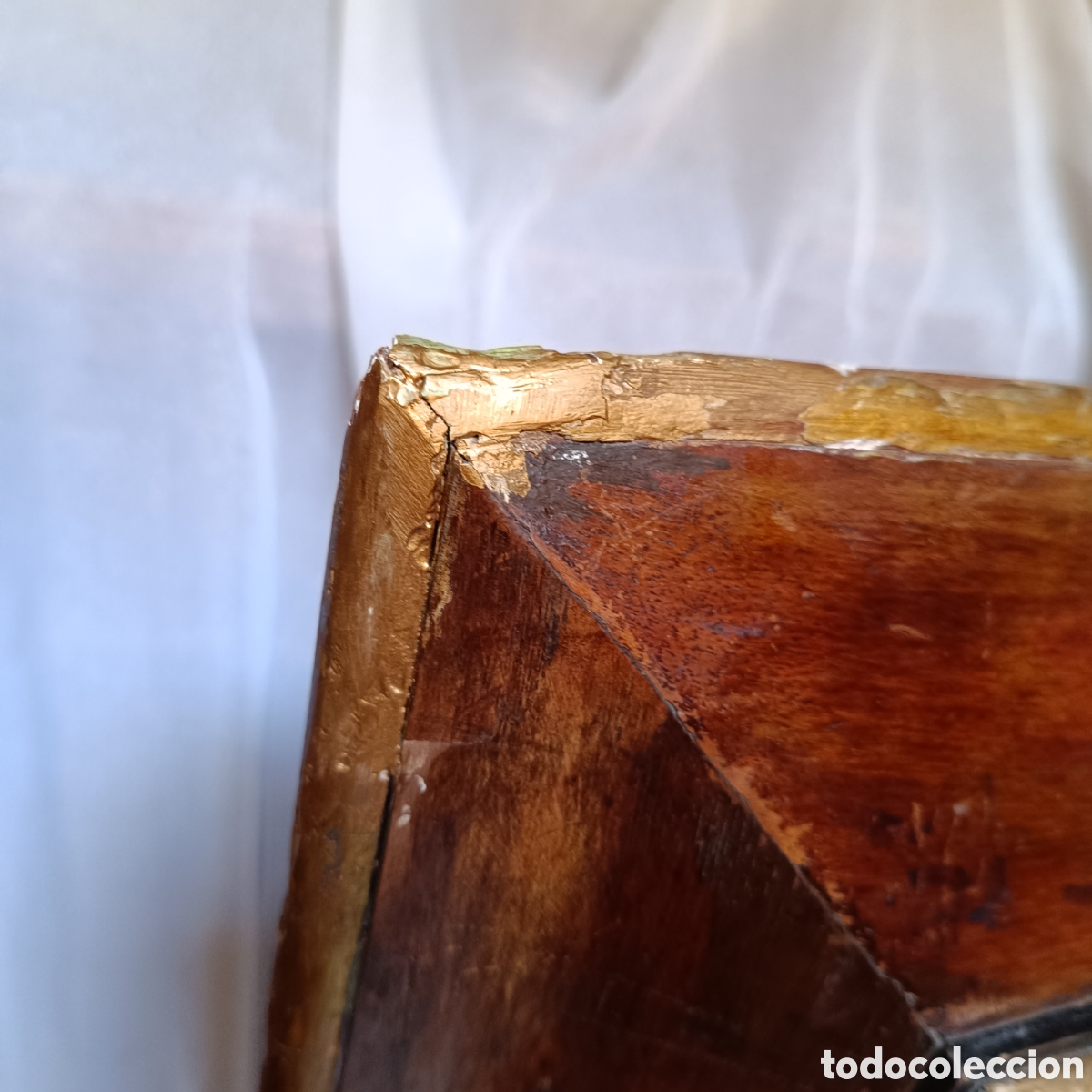 Antig&uuml;edades: Muy Antiguo marco madera dorado y marr&oacute;n - Foto 8