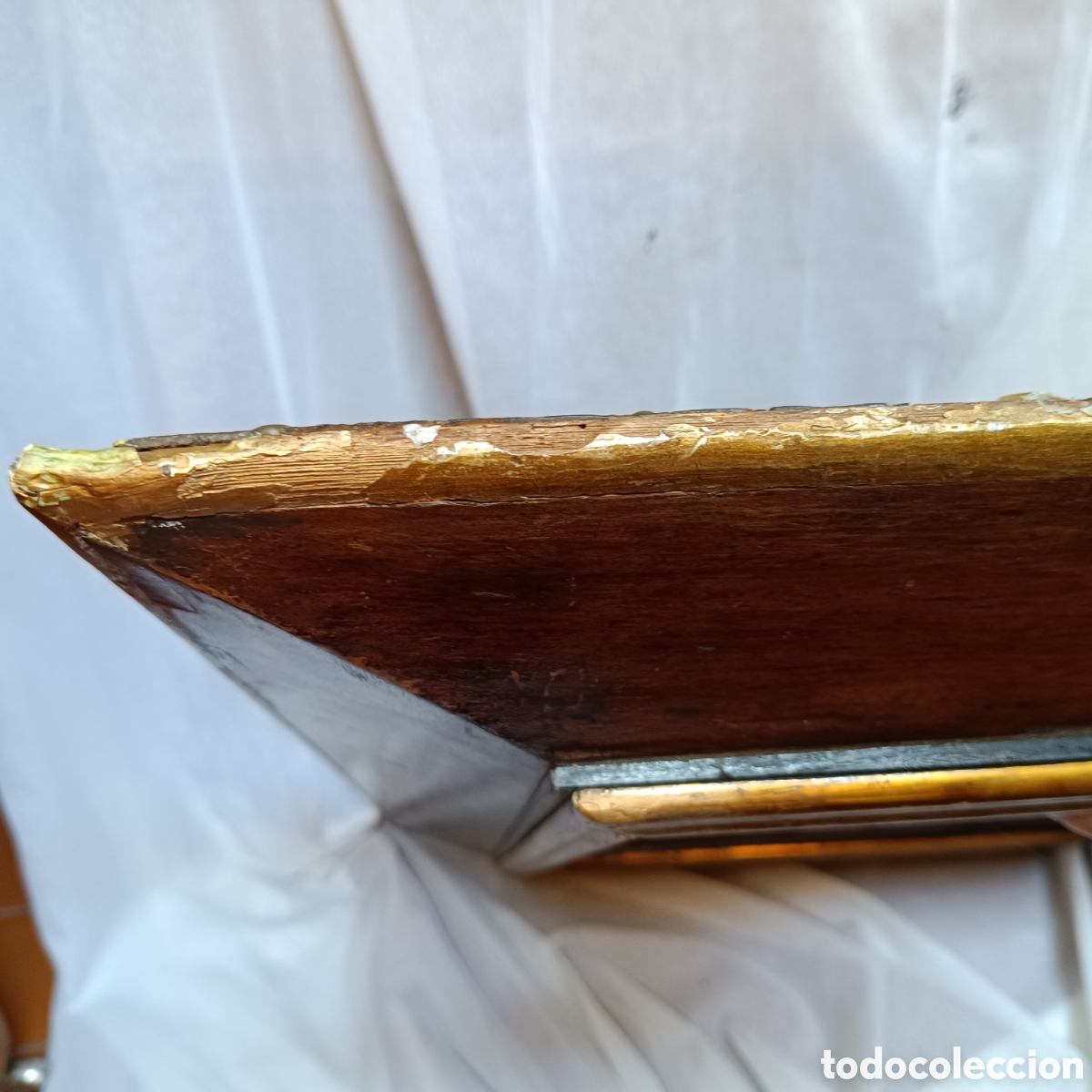 Antig&uuml;edades: Muy Antiguo marco madera dorado y marr&oacute;n - Foto 10