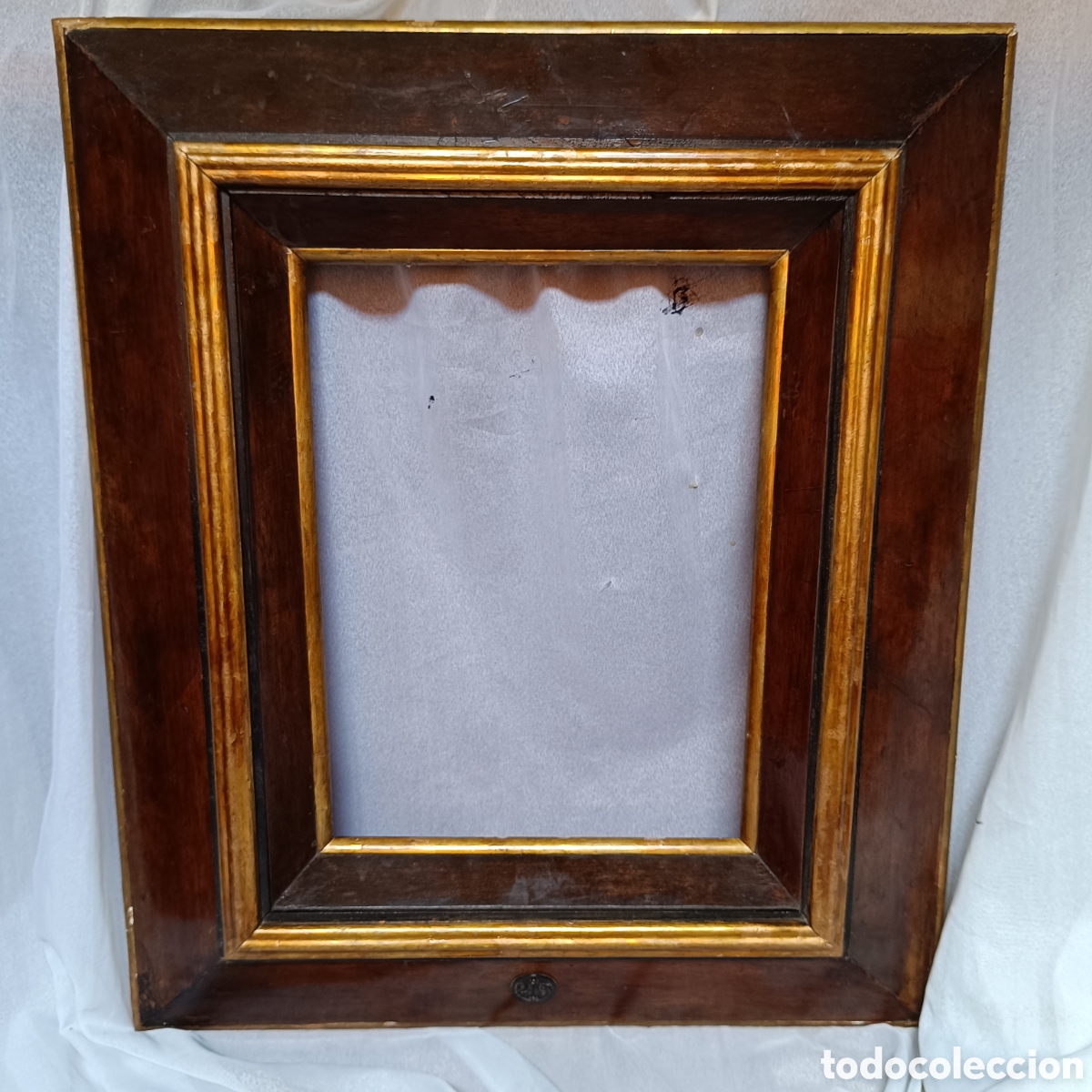 Antig&uuml;edades: Muy Antiguo marco madera dorado y marr&oacute;n - Foto 1