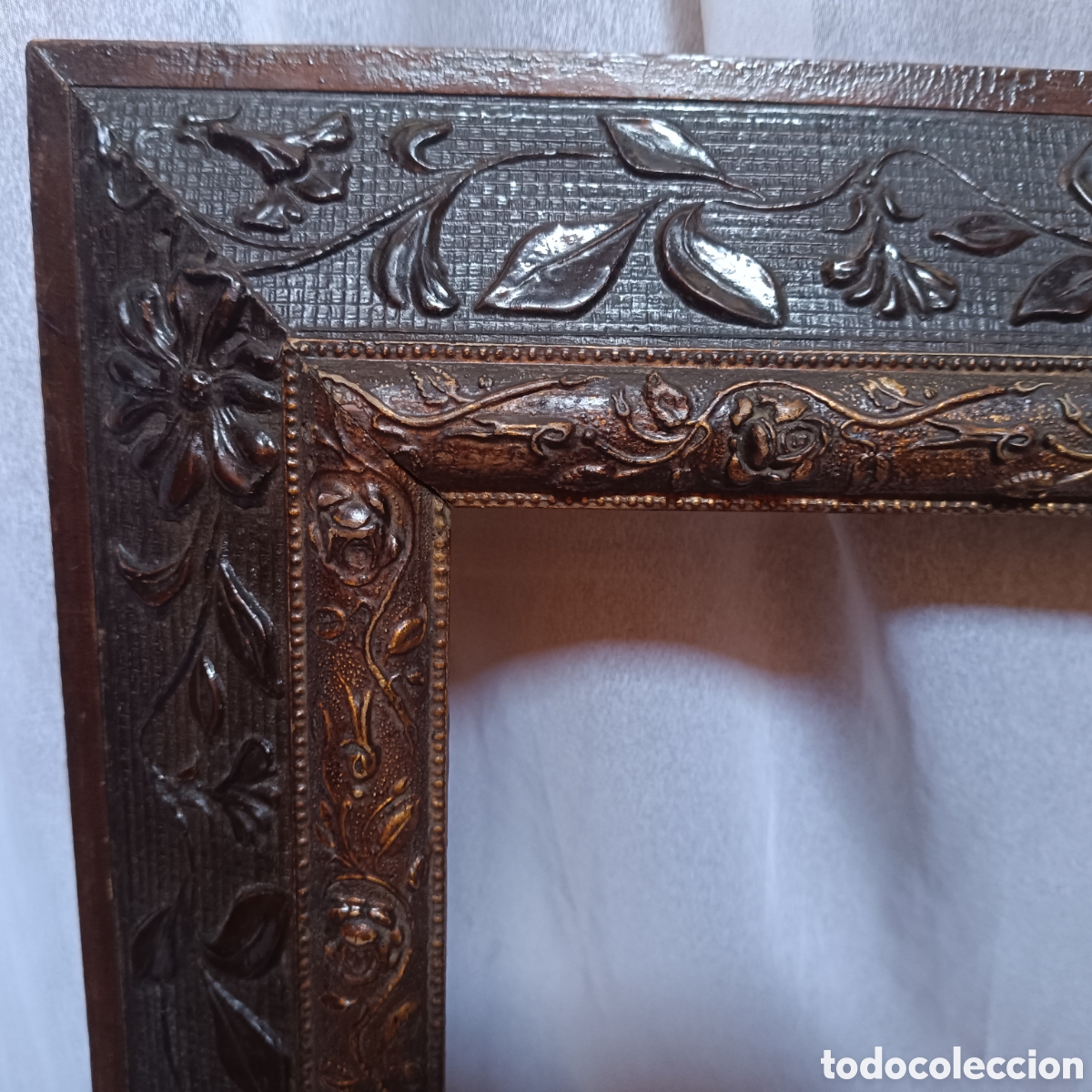 Antig&uuml;edades: Marco antiguo dorado y negro - Foto 2