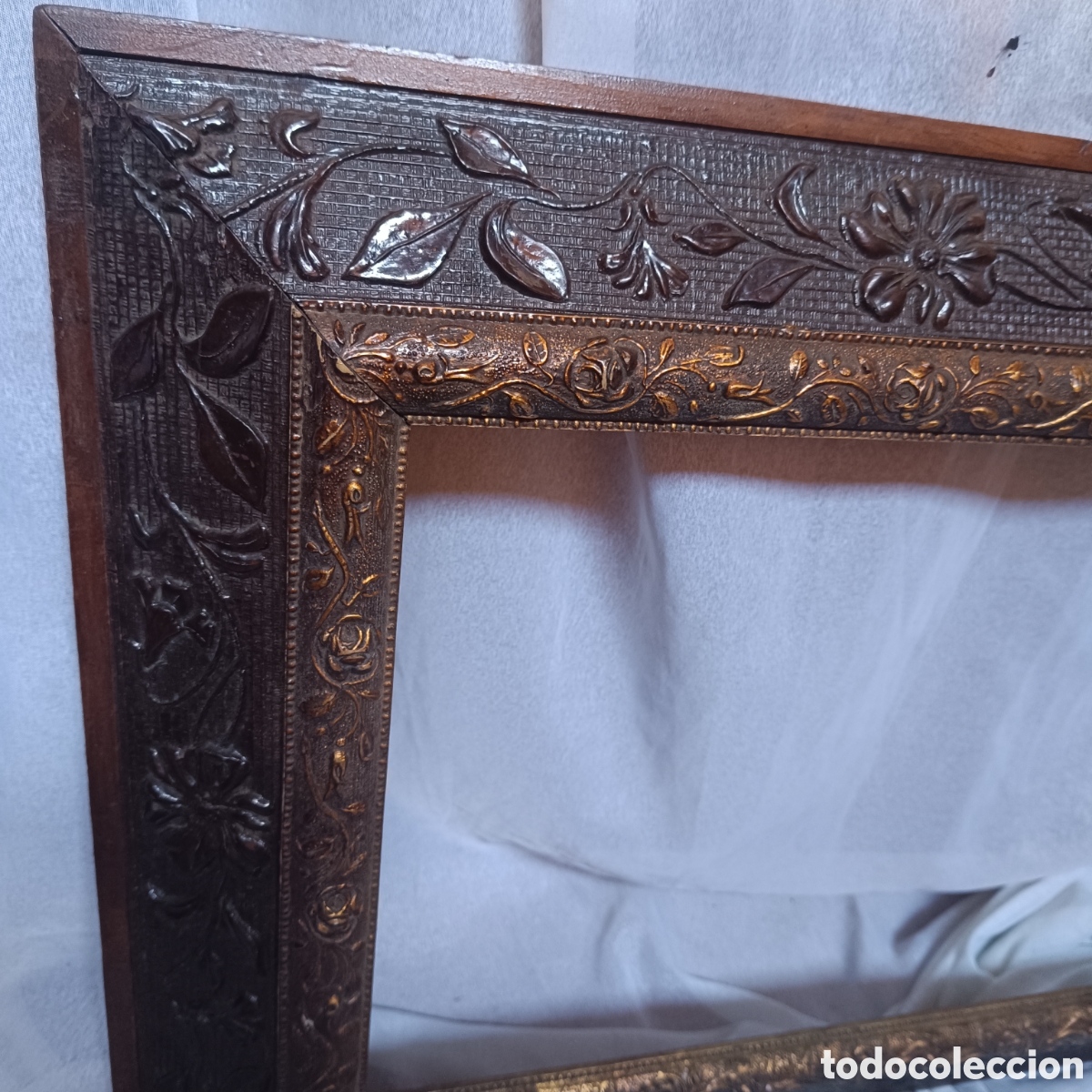 Antig&uuml;edades: Marco antiguo dorado y negro - Foto 5