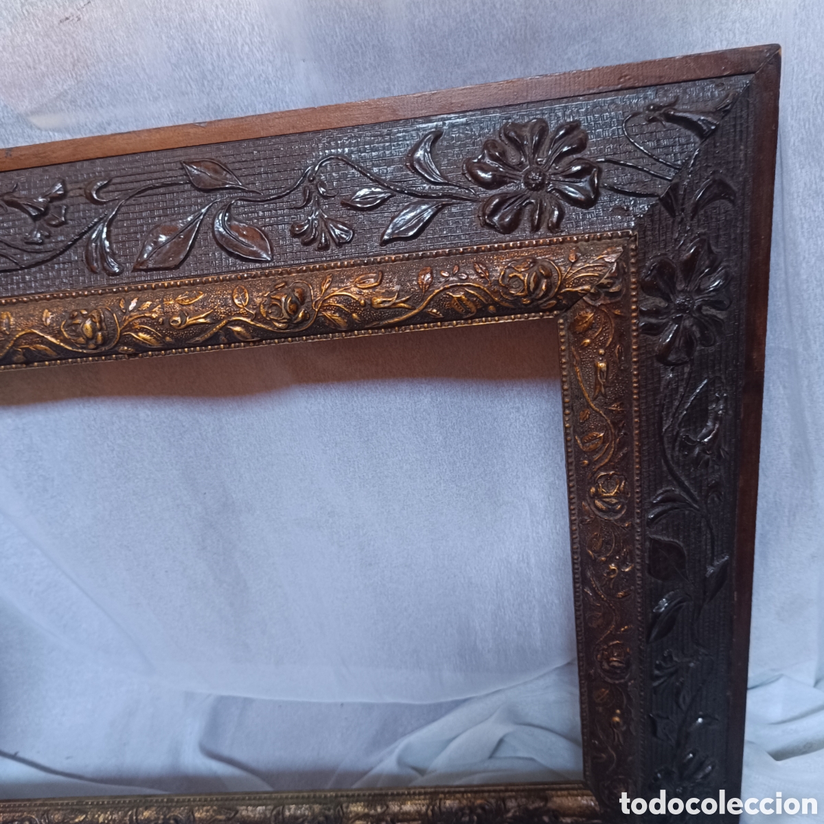 Antig&uuml;edades: Marco antiguo dorado y negro - Foto 6