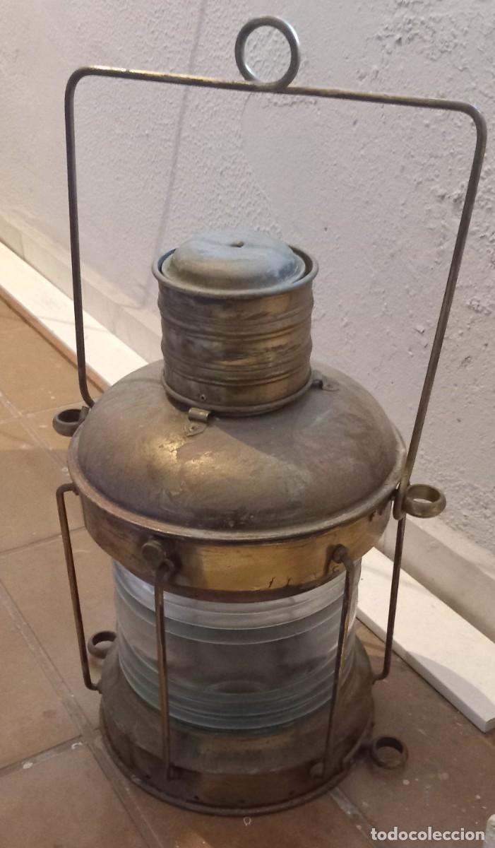 Antig&uuml;edades: FAROL N&Aacute;UTICO DE BRONCE Y LAT&Oacute;N - Foto 1