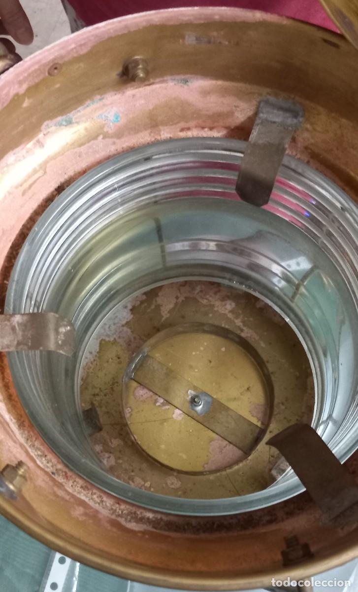 Antig&uuml;edades: FAROL N&Aacute;UTICO DE BRONCE Y LAT&Oacute;N - Foto 2