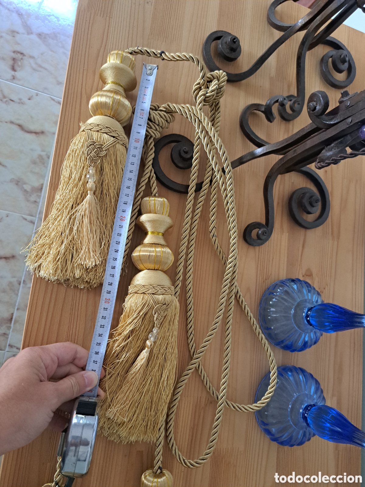 Antig&uuml;edades: Alzapa&ntilde;os para cortinas, borla borlon - Foto 1