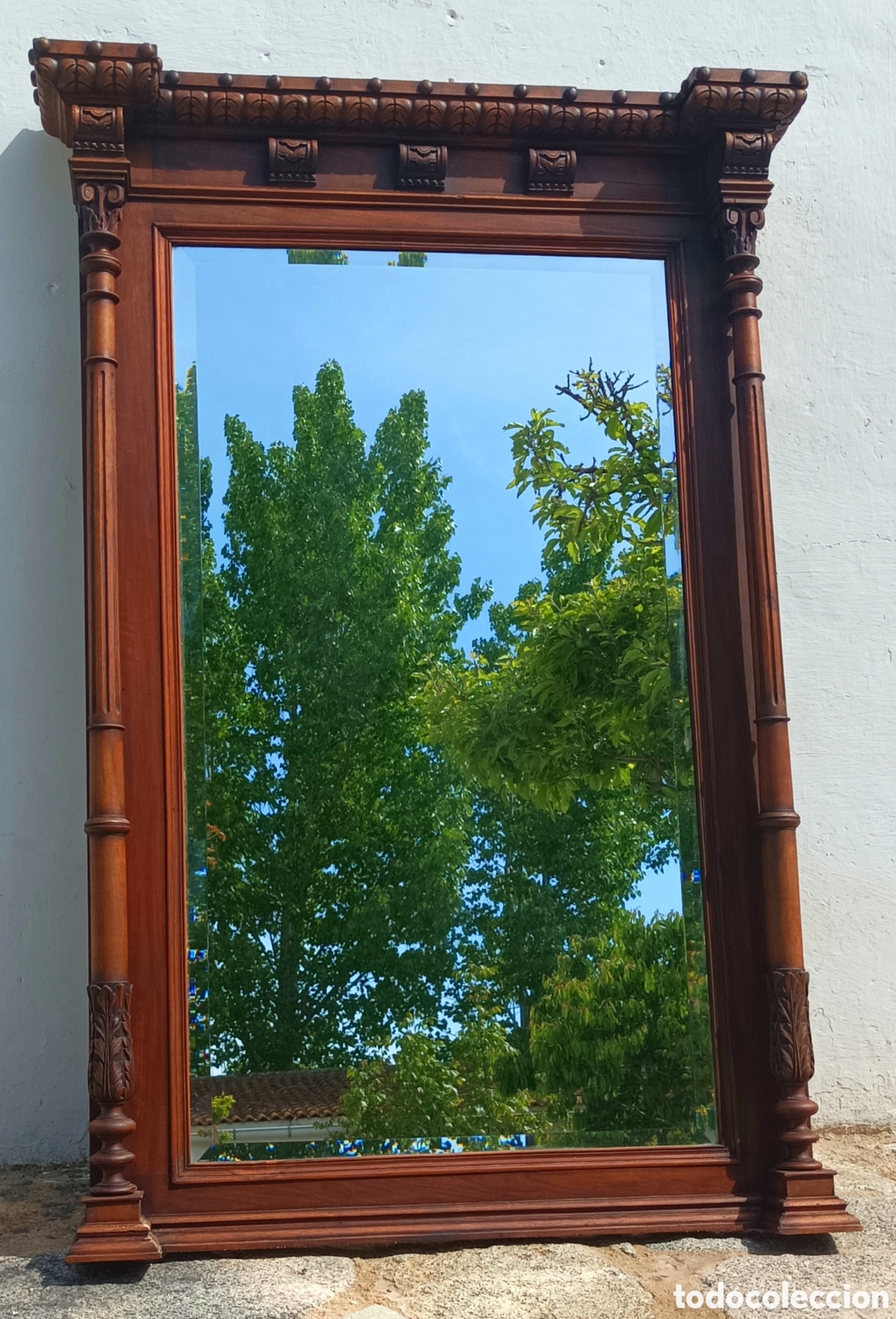 Antig&uuml;edades: Gran espejo de madera de nogal - Foto 2