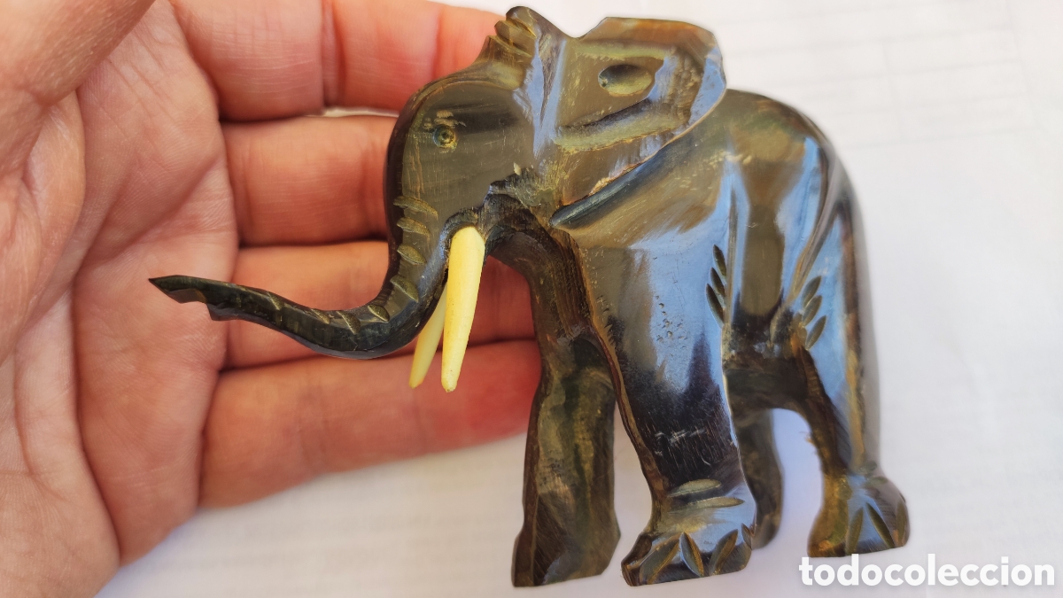 Antig&uuml;edades: Elefante talla en ambar - Foto 4