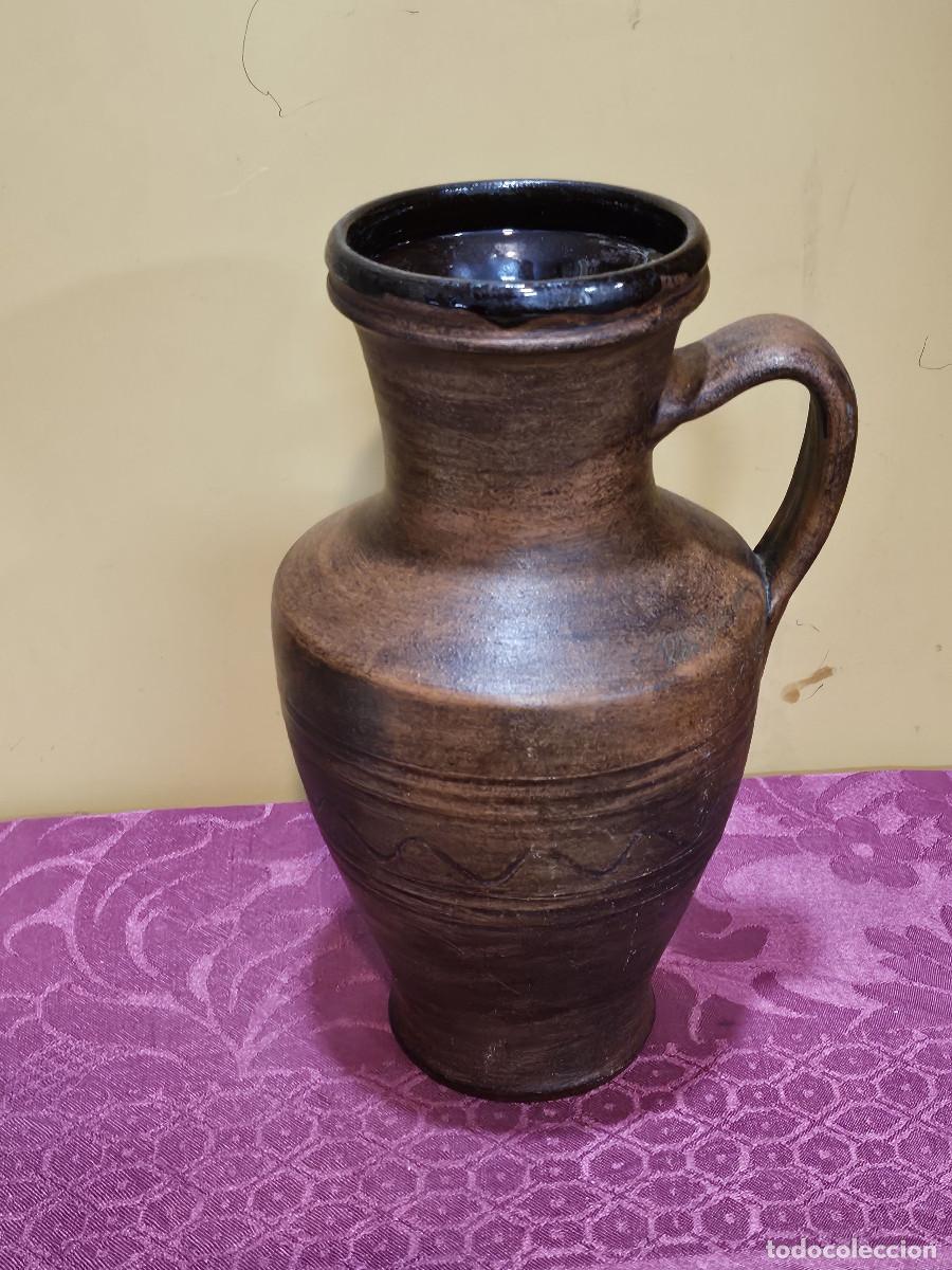 Antig&uuml;edades: jarron de ceramica marron - Foto 1
