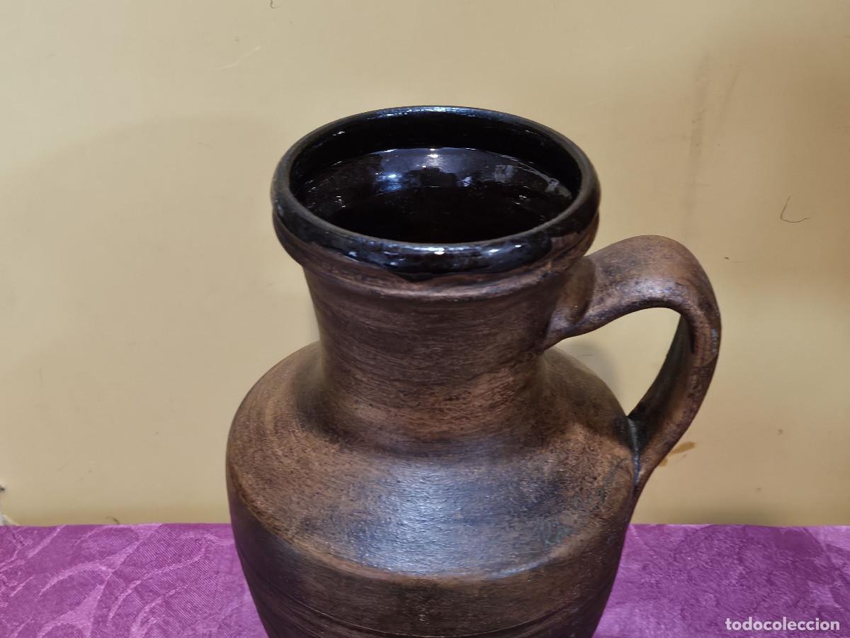 Antig&uuml;edades: jarron de ceramica marron - Foto 2