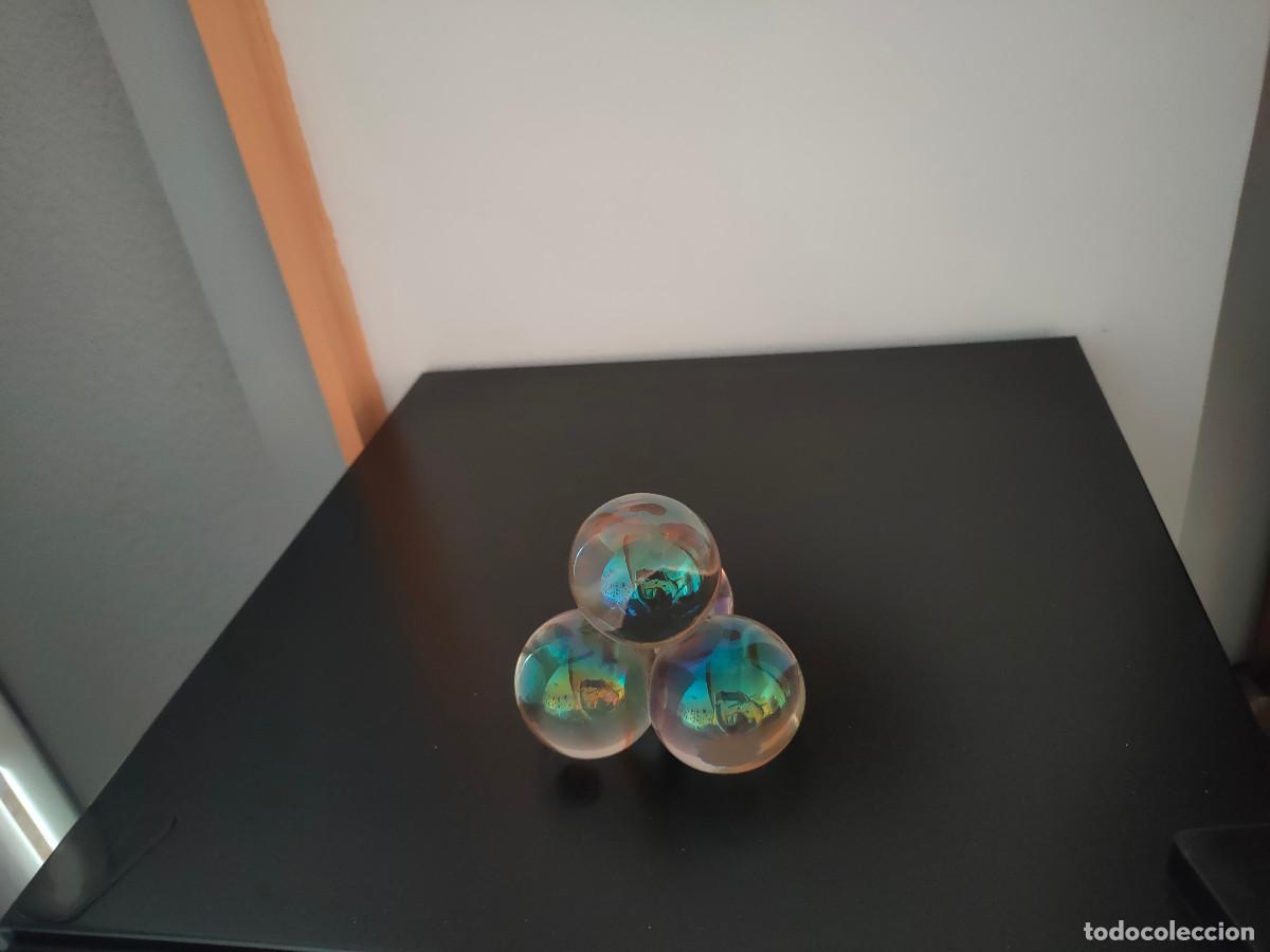 Antig&uuml;edades: Pisapapeles cuatro bolas de cristal - Foto 1