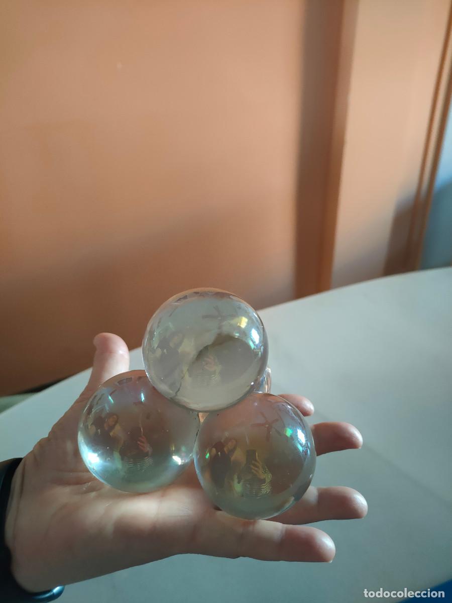 Antig&uuml;edades: Pisapapeles cuatro bolas de cristal - Foto 4