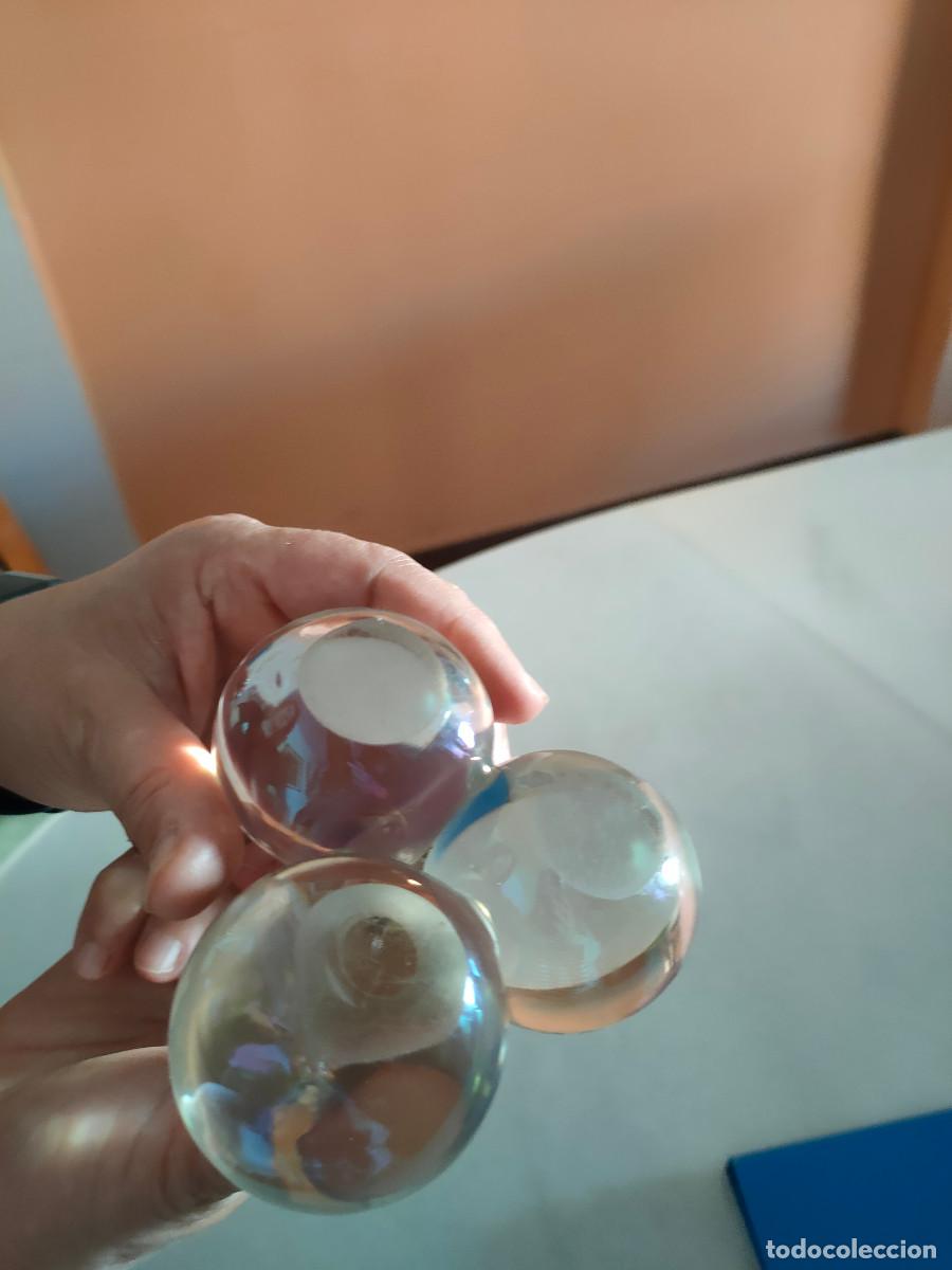 Antig&uuml;edades: Pisapapeles cuatro bolas de cristal - Foto 5