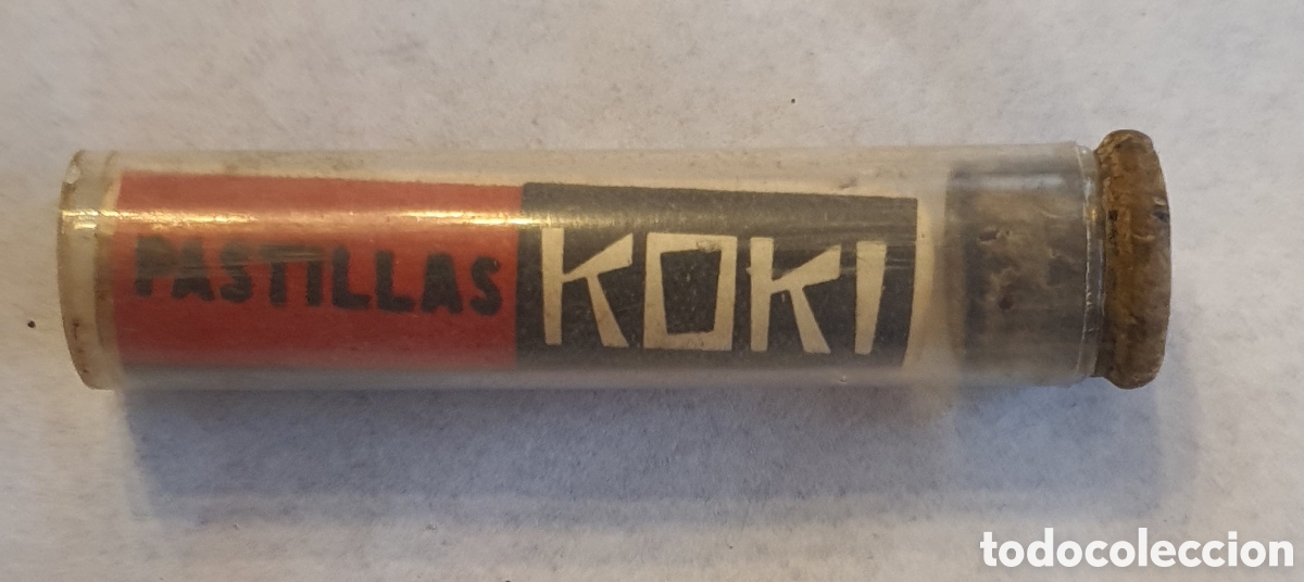 Antig&uuml;edades: Bote antiguo bote de cristal de pastillas Koki - Foto 1