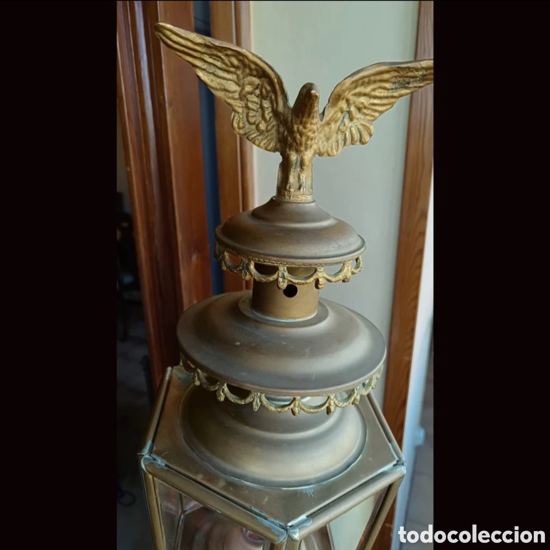 Antig&uuml;edades: Farol Imperio carruaje S.XIX - Foto 2