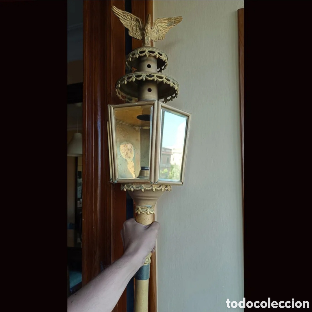 Antig&uuml;edades: Farol Imperio carruaje S.XIX - Foto 1
