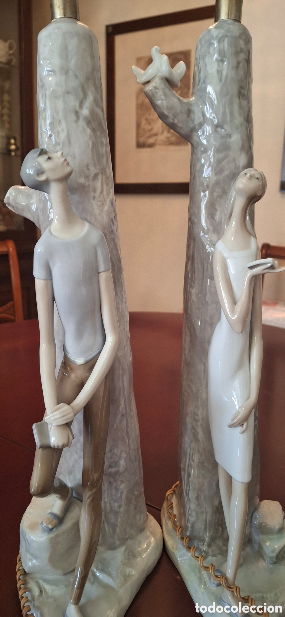 Antig&uuml;edades: Pareja L&aacute;mparas Lladr&oacute; con sello - Foto 11