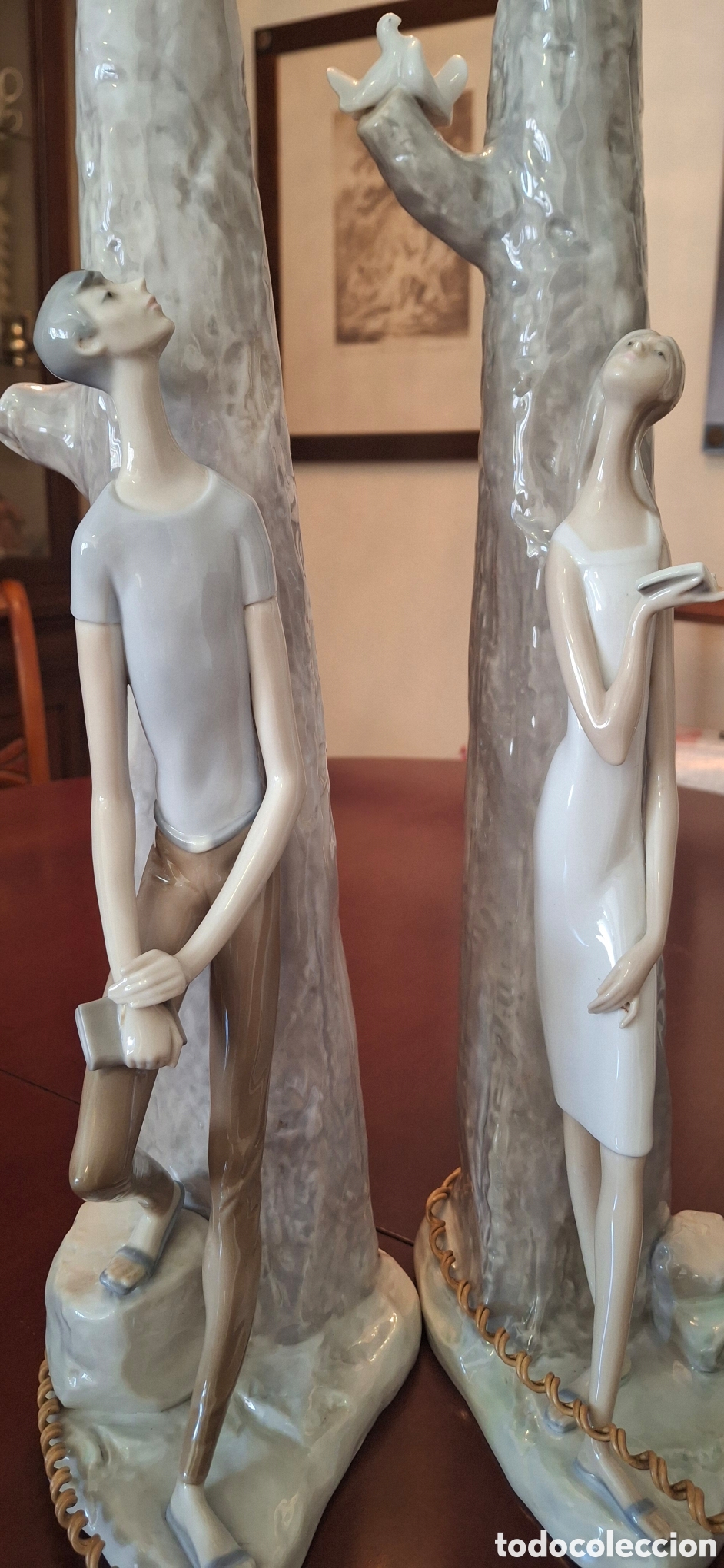 Antig&uuml;edades: Pareja L&aacute;mparas Lladr&oacute; con sello - Foto 1