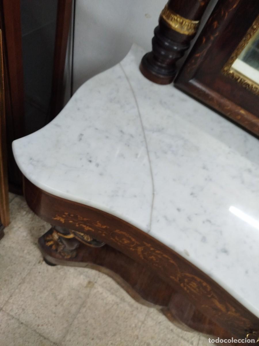 Antig&uuml;edades: Consola fernandina con marqueter&iacute;a - Foto 7
