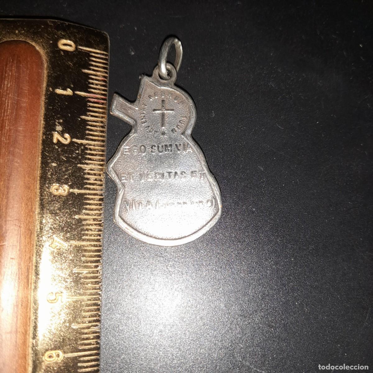 Antig&uuml;edades: Medalla plata Sagrado coraz&oacute;n de Jes&uacute;s - Foto 2