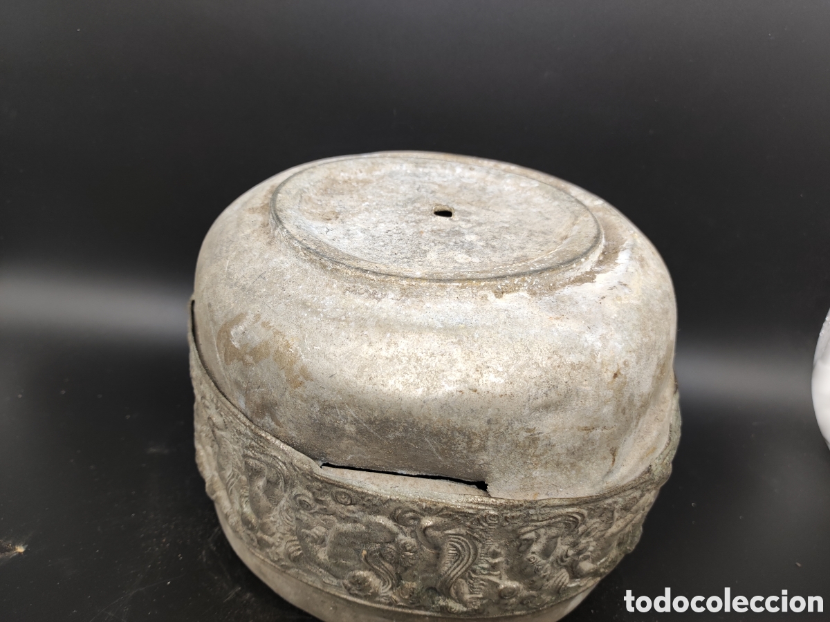 Antig&uuml;edades: Cuenco de metal plateado antiguo Thabeik - Foto 8