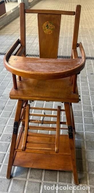 Antig&uuml;edades: + TRONA DE MADERA TRANSFORMABLE EN MESA - RARA PIEZA - Foto 4