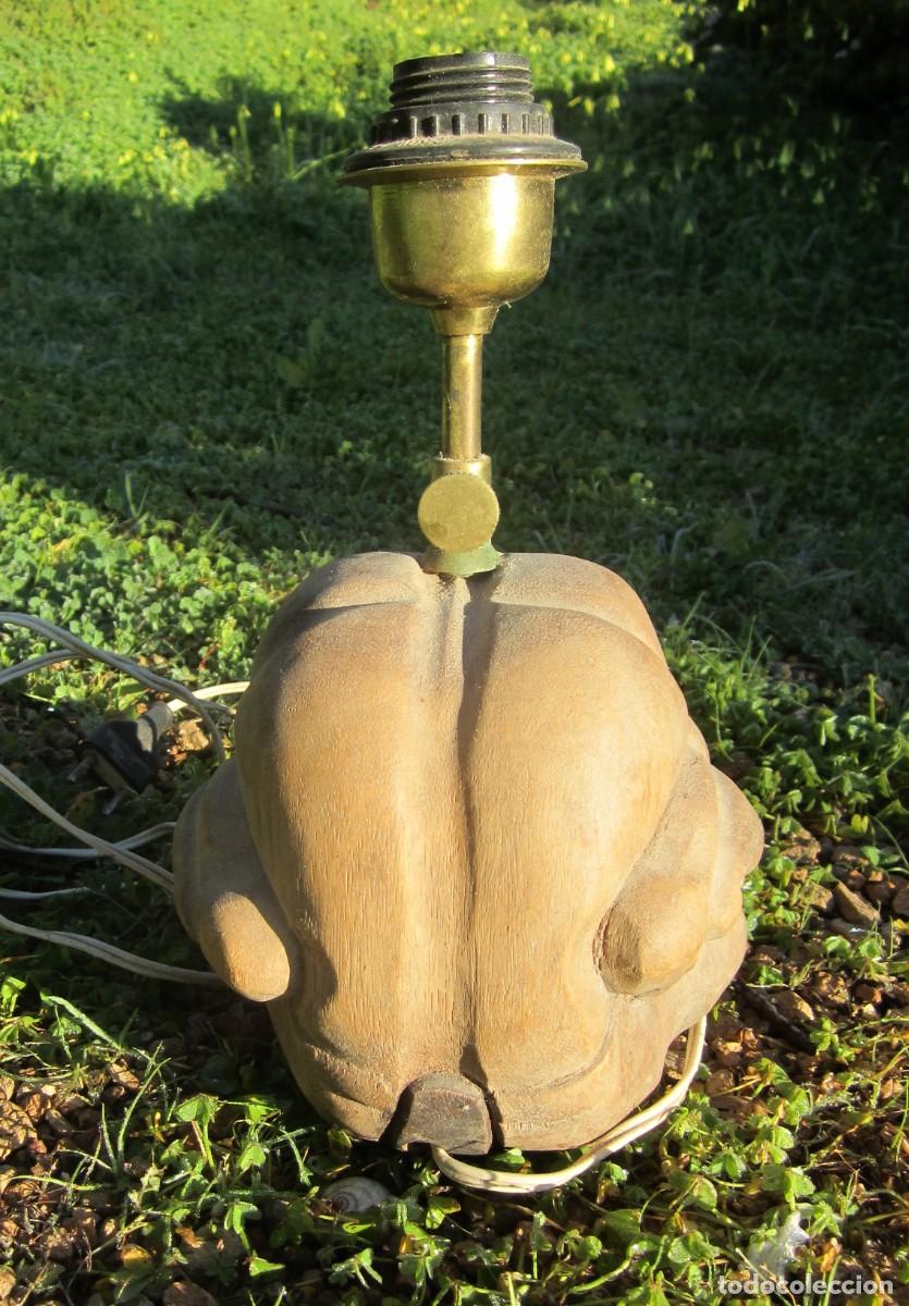 Antig&uuml;edades: lampara tallada en madera budha - Foto 4
