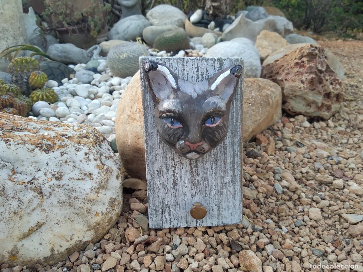 Antig&uuml;edades: perchero gato cer&aacute;mica y madera - Foto 1