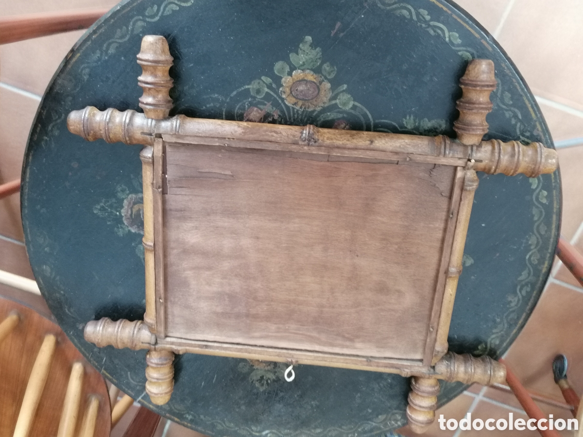 Antig&uuml;edades: Espejo antiguo falso bamb&uacute; - Foto 6