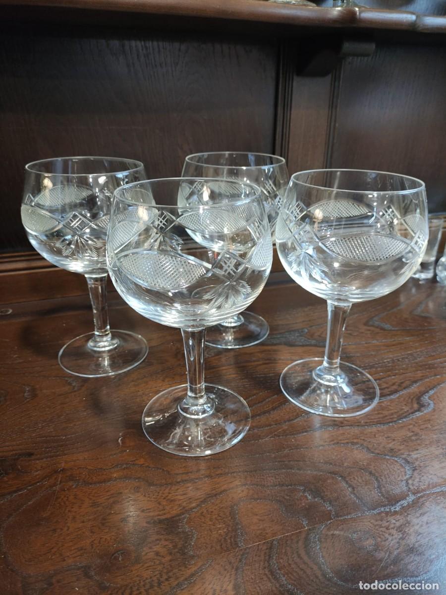 Antig&uuml;edades: 4 GRANDES COPAS DE CRISTAL TALLADO - Foto 1