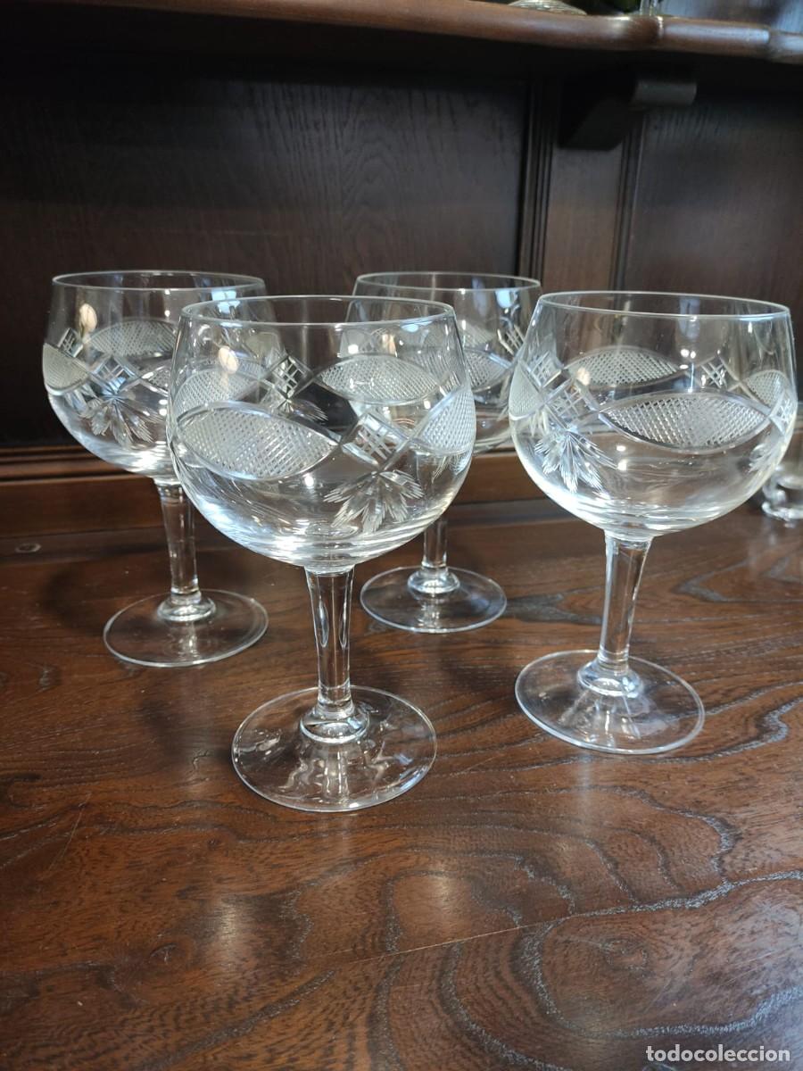 Antig&uuml;edades: 4 GRANDES COPAS DE CRISTAL TALLADO - Foto 3