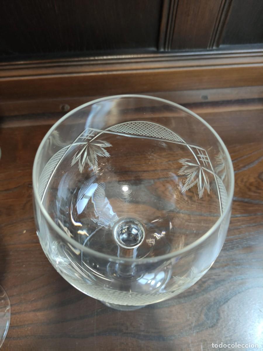 Antig&uuml;edades: 4 GRANDES COPAS DE CRISTAL TALLADO - Foto 4